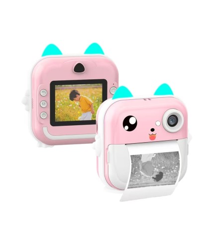 Παιδική Φωτογραφική Μηχανή LAMTECH BLUETOOTH KID INSTANT με Θερμική Εκτύπωση Λευκό/Ροζ