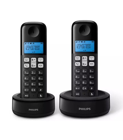 Ασύρματο Τηλέφωνο PHILIPS Duo D1612B/GRS Black