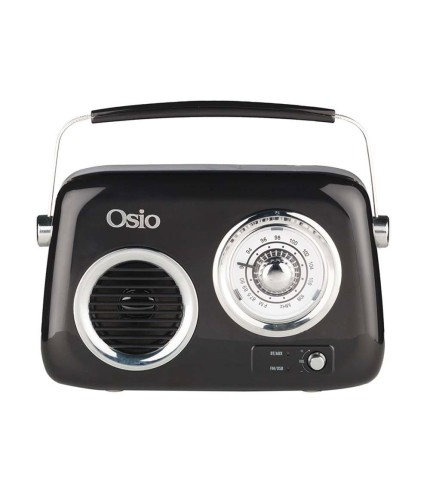 Ρετρό Φορητό Αναλογικό Ραδίοφωνο OSIO OPR-3040B Μαύρο