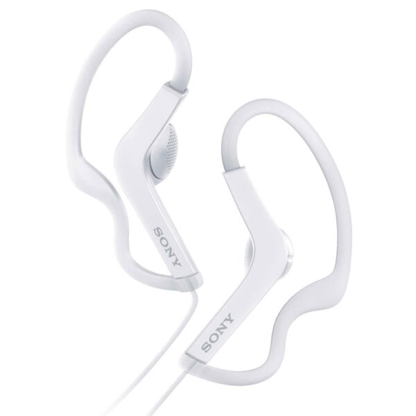Sony MDRAS210APW.CE7 Sport in Ear ακουστικά λευκά, αδιάβροχα, με ασφαλή εφαρμογή στο τρέξιμο, ευκρίνεια και καθαρότητα στον ήχο και καλώδιο 1.2m για απόλυτη ευελιξία.