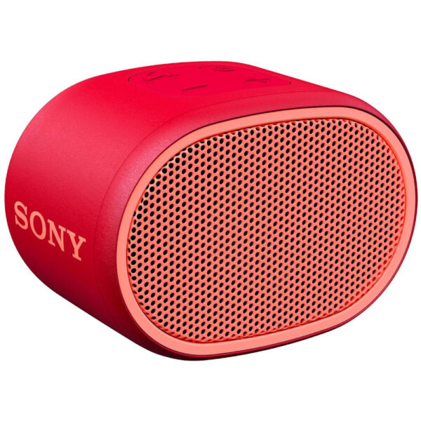 Sony SRSXB01R ηχείο Bluetooth κόκκινο, με τεχνολογία EXTRA BASS, βαθμό προστασίας IPX5, διάρκεια μπαταρίας έως και 6 ώρες, λουράκι σε ίδιο χρώμα με το ηχείο και αδιάβροχη σχεδίαση για ξέγνοιαστη χρήση.