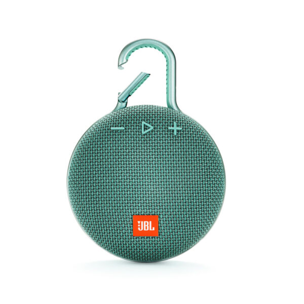 JBL bluetooth speaker waterproof-IPX7 teal, με 10 ώρες μουσικής αυτονομίας, ενσωματωμένο κλιπ και ανοικτή ακρόαση τηλεφωνικών κλήσεων.