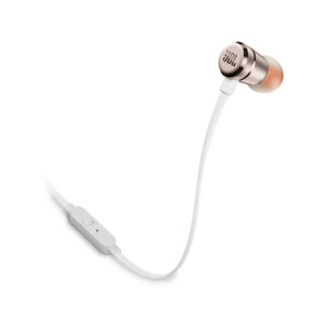 JBL T290 InEar universal headphones gold, με καθαρό μπάσο, remote που διάθετει ένα κουμπί με ενσωματωμένο μικρόφωνο και καλώδιο flat που δεν μπλέκεται.